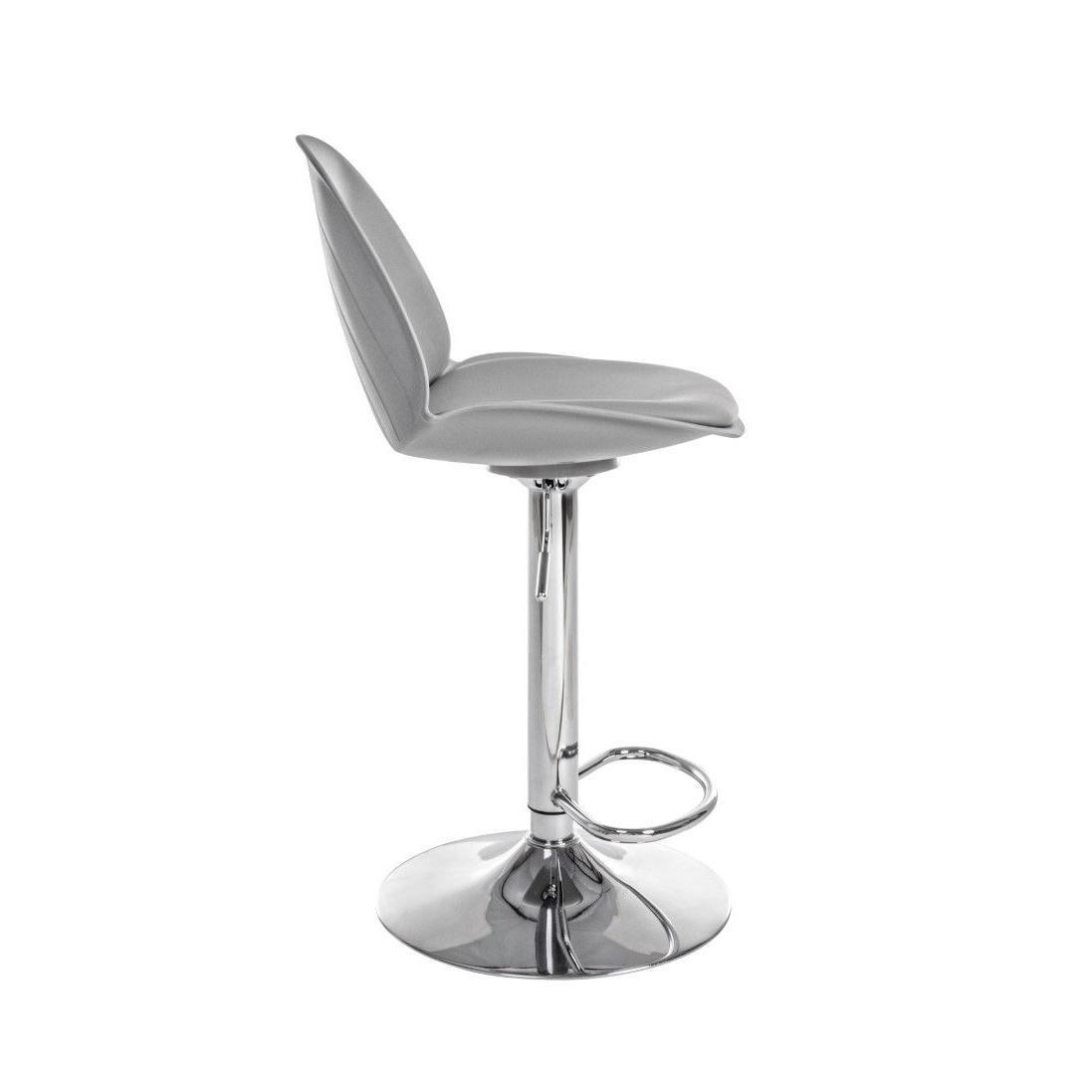 Scaun Gri Pentru Bar Din Piele Clapton Light - imagine 6