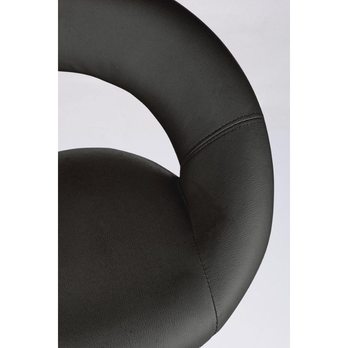 set 2 Scaune De Bar, Negru Din Piele Cheynne - imagine 2