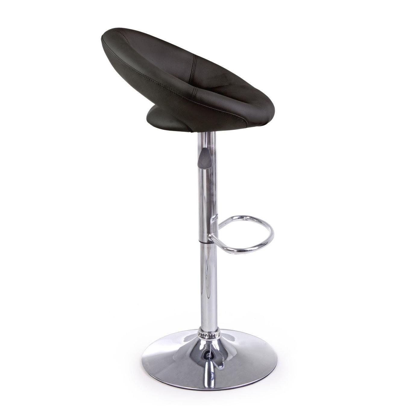 set 2 Scaune De Bar, Negru Din Piele Cheynne - imagine 4