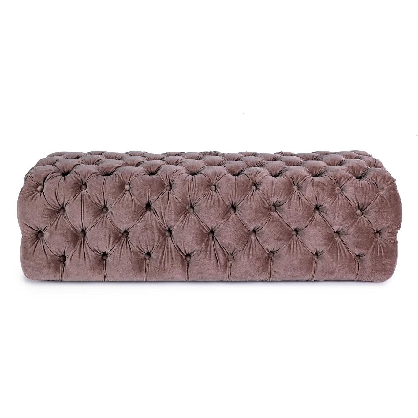 Puf De Catifea Evan beige - imagine 2