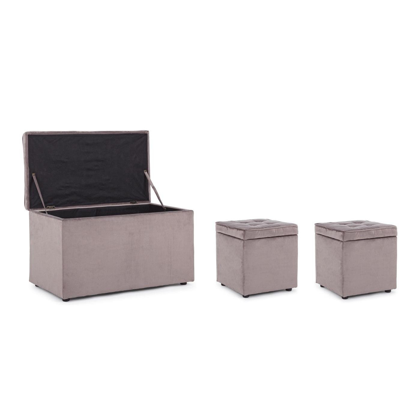 Set Pufuri De Catifea Belville Gri - imagine 2