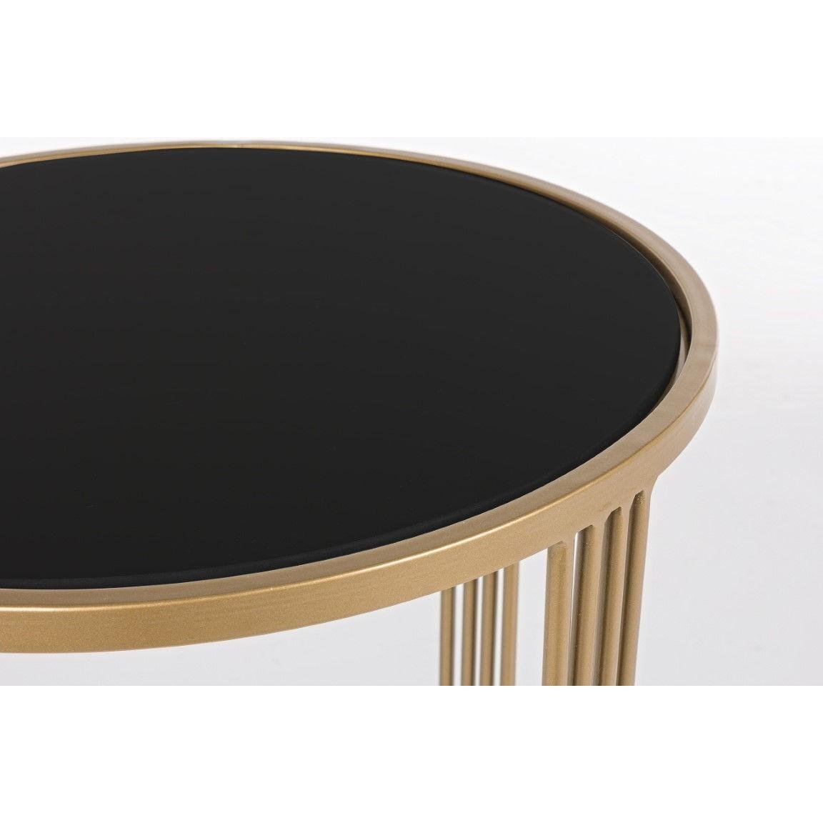 Set 2 Masute De Cafea Gold And Black Aefe - imagine 3