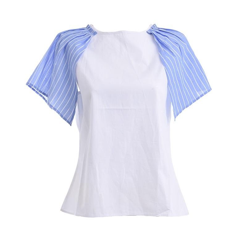 Bluza Alba Cu Dungi-5-41-036-0006-Siart Bluza Alba Cu Dungi-5-41-036-0006-Siart