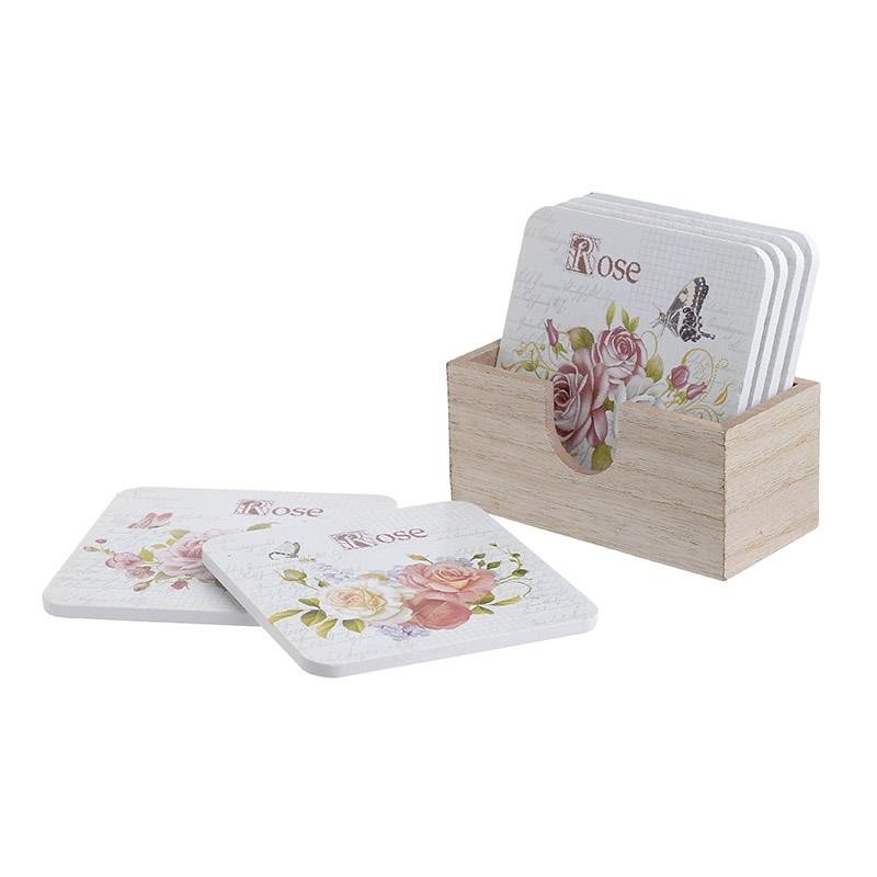 Coaster Din Lemn Set De 6 Bucati-3-70-953-0013-Siart Coaster Din Lemn Set De 6 Bucati-3-70-953-0013-Siart