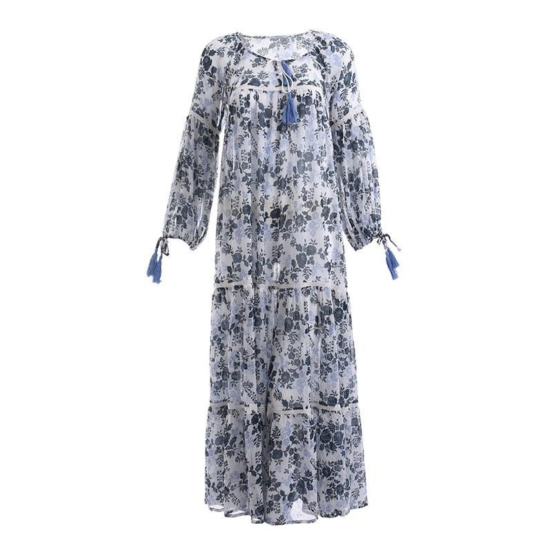 Rochie Lunga Cu Design Floral-5-41-034-0012-Siart Rochie Lunga Cu Design Floral-5-41-034-0012-Siart