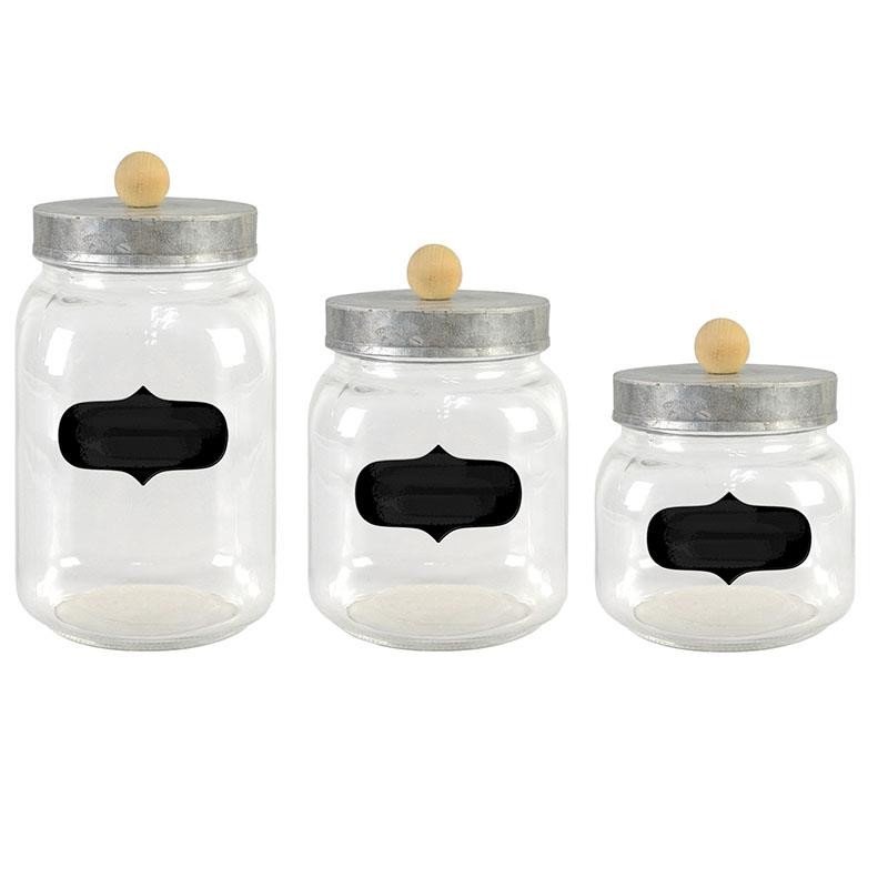 Set 3 Borcane De Sticla Cu Capac-3-60-310-0001-Siart Set 3 Borcane De Sticla Cu Capac-3-60-310-0001-Siart