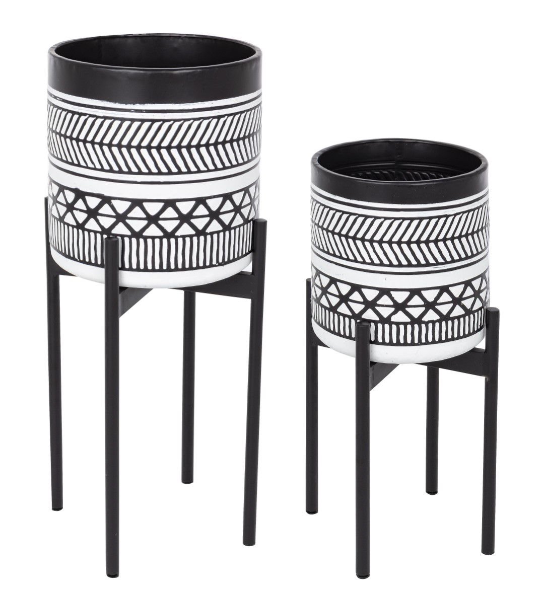 Set De 2 Ghivece Cu Suport Inky-0181885-Siart Set De 2 Ghivece Cu Suport Inky-0181885-Siart