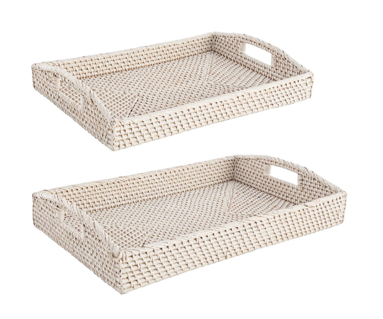 Set De 2 Tavi Dreptunghiulare Albe Irma-0410041-Siart Set De 2 Tavi Dreptunghiulare Albe Irma-0410041-Siart