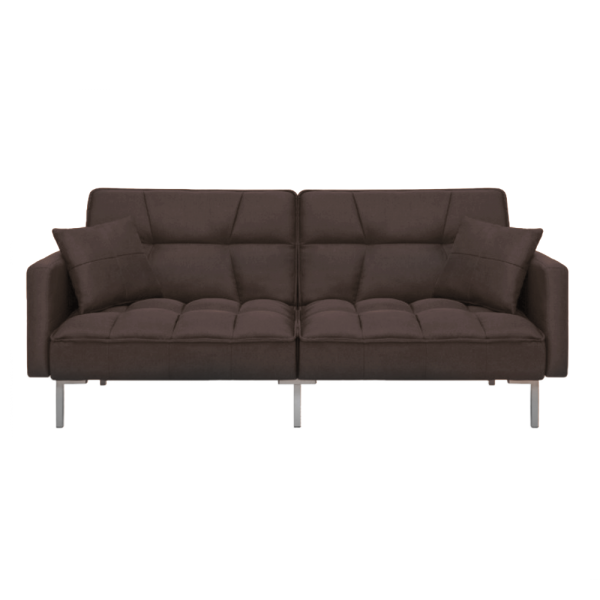 Canapea Fluffy, extensibila cu 3 locuri, din textil, 191cm, maro - Siart