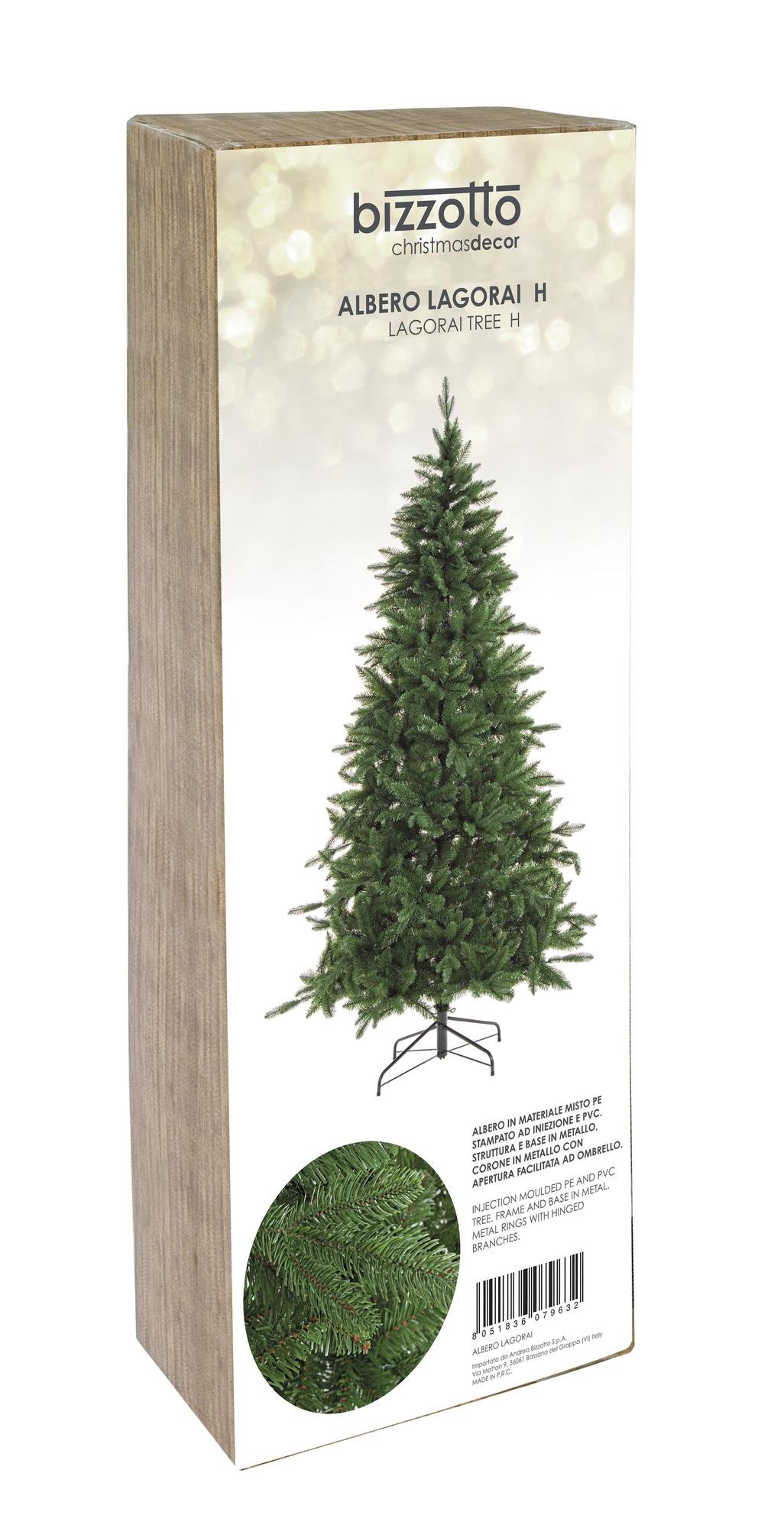 Brad artificial Vajolet alb, 180 cm, frunzis desns - imagine 2