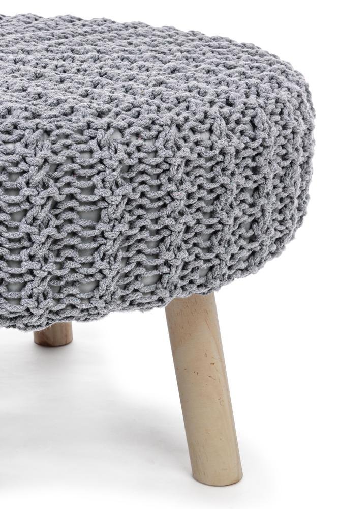 Puf Braid, Gri Deschis D70 - imagine 2