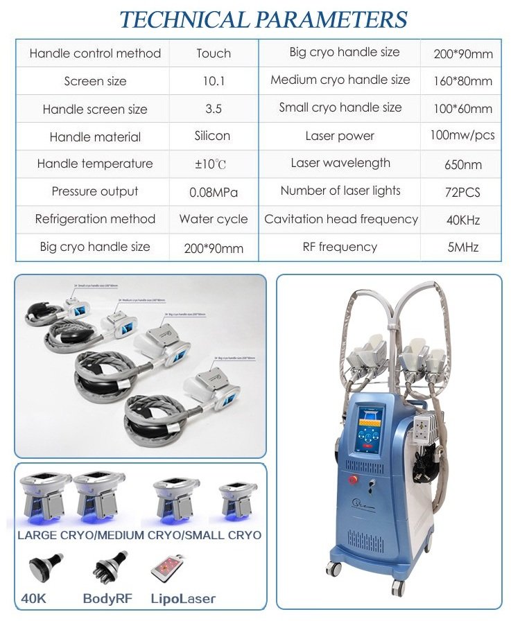 Aparat MultiCryo Sculpt 4X Pro – Criolipoliză, Cavitație 40KHz, Radiofrecvență 5MHz & LipoLaser 6 Paduri - imagine 2
